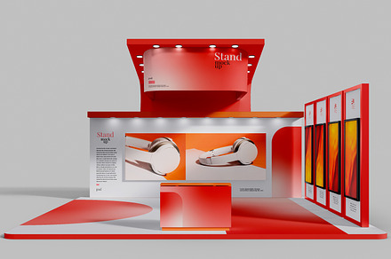 Exhibition Stand with Video Wall Moc, a Merchandise Mockup by Mego-studio