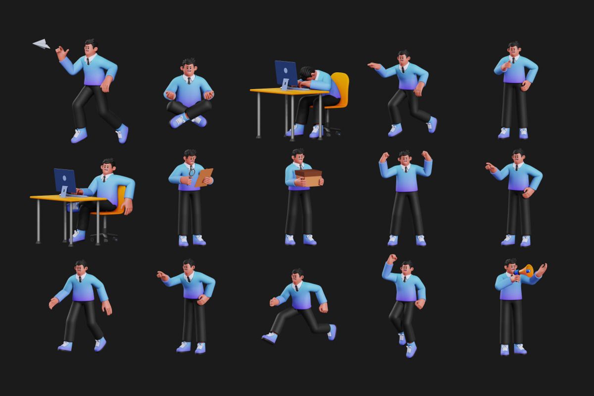 Work Activity 3D Characters, a Person Illustration by Rakata Studio (Photo 3 of 4)