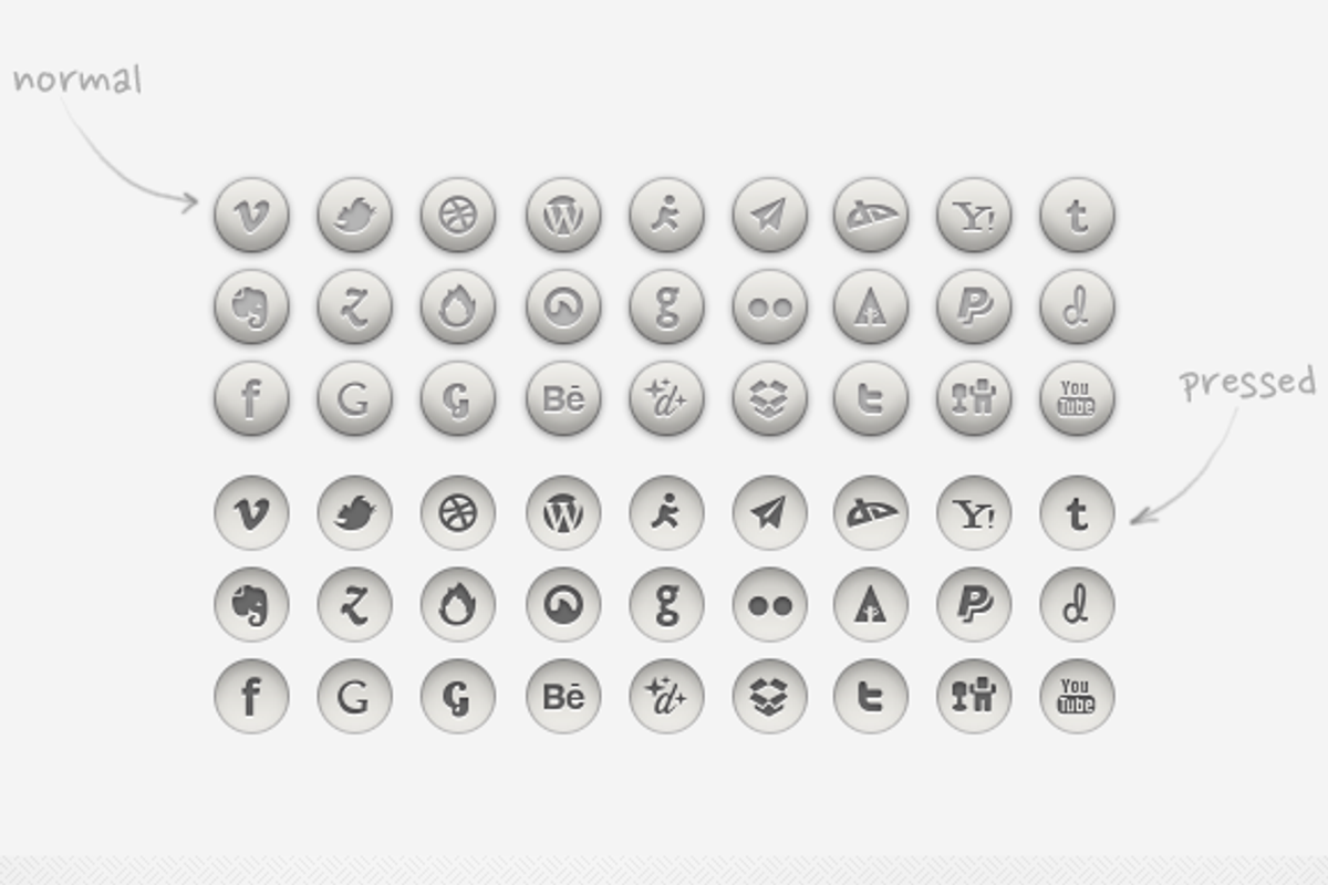 Rounded Social Icons | PSD, PNG...