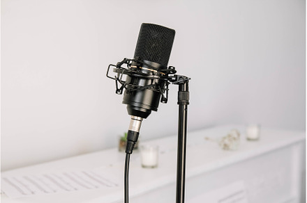 Professional studio microphone on a