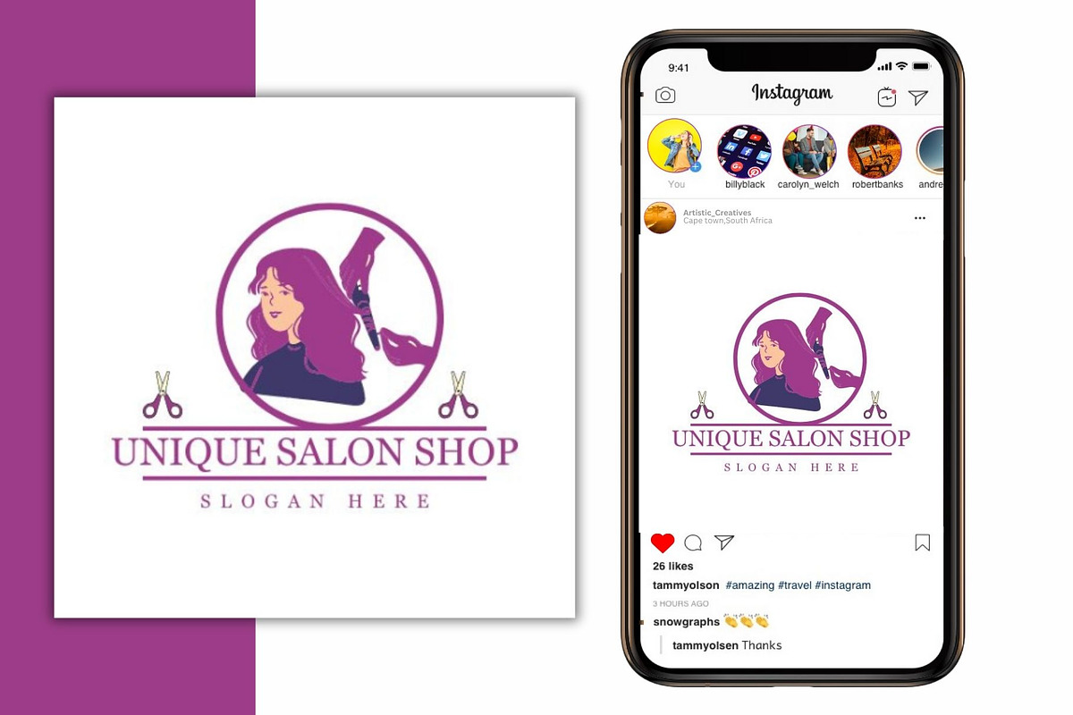 Stunning Salon Shop Brand Logo, a Branding & Logo Template by Mishek Munene (Photo 2 of 7)