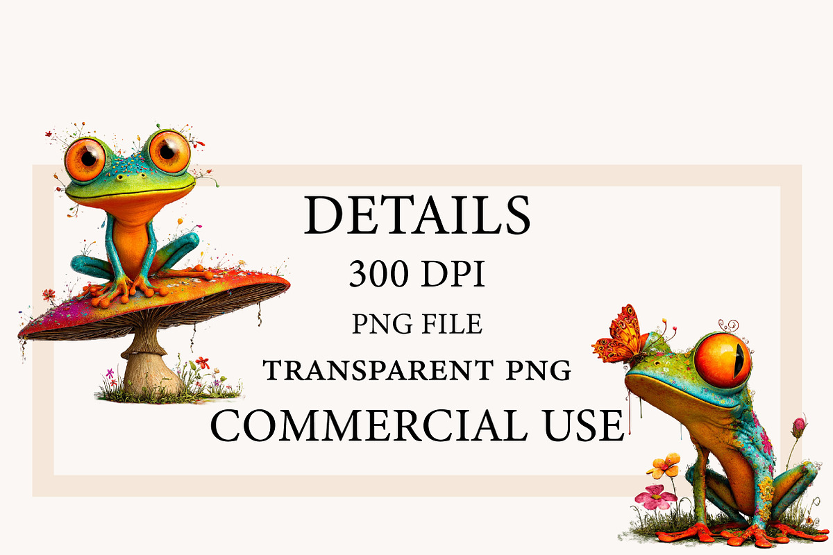 Quirky Colorful Quirky frog Clipart, a Seasonal Illustration by Designworld (Photo 4 of 10)