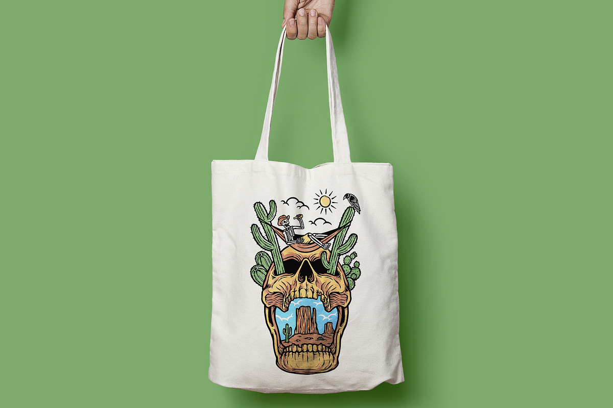 Skull relaxing in the desert, a Person Illustration by gunaonedesign (Photo 3 of 4)