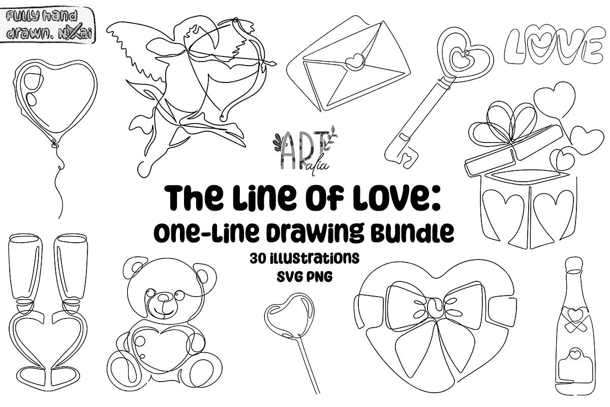 The Line of Love: One-Line Drawings, a Decorative Illustration by Artalia (Photo 1 of 3)