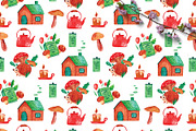 Cozy watercolor clipart & patterns, a Seasonal Illustration by Yelloo Fish (Thumbnail 15 of 15)