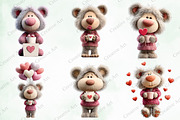 Whimsical Valentine Teddy Bear Clipa, an Illustration by Creative Art (Thumbnail 4 of 9)