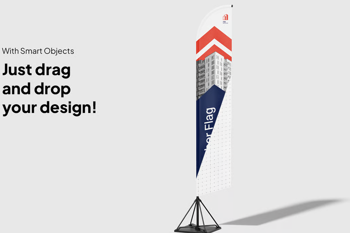 Flag Banner Outdoor Mockup, an Advertising Mockup by graphicsauce (Photo 2 of 4)