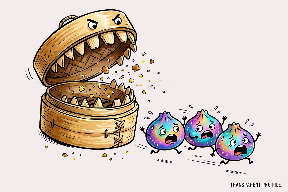 Retro Chasing Dumpling Png, an Object Illustration by Clipart Bloom (Photo 3 of 3)