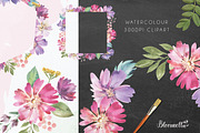 Watercolour Flowers Pink Florals, a Decorative Illustration by Bloomella (Thumbnail 7 of 8)