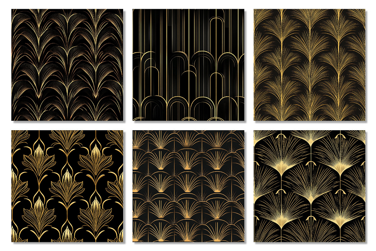 Art Deco Black & Gold Digital Paper, a Texture Graphic by Dream Creation (Photo 3 of 6)