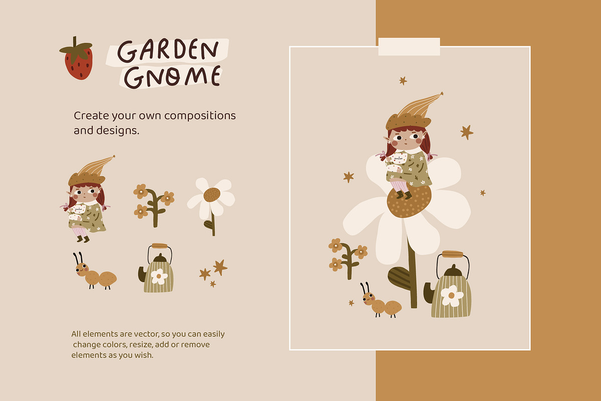 Garden Gnome - Hand drawn clipart, a Person Illustration by avdnadi (Photo 6 of 11)