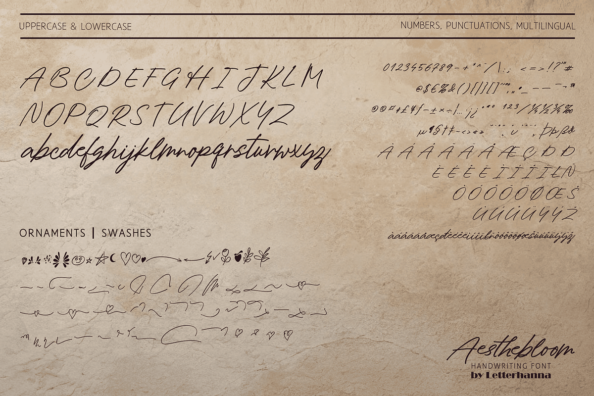 Aesthebloom Signature Script Font, a Handwritten Font by Letterhanna Studio (Photo 12 of 12)