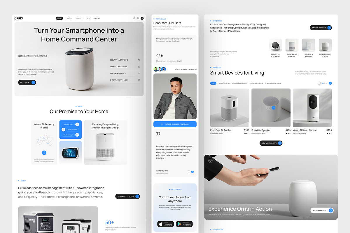 Orris – Smart Home Landing Page, an UI Kit Template by peterdraw (Photo 2 of 3)