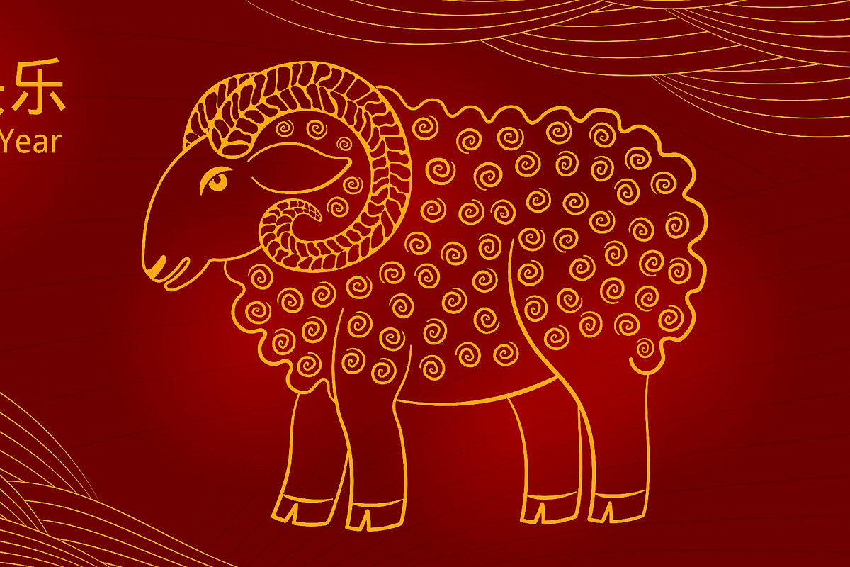 2027 Lunar New Year ram, sheep waves, a Seasonal Illustration by sceptical cactus (Photo 2 of 3)