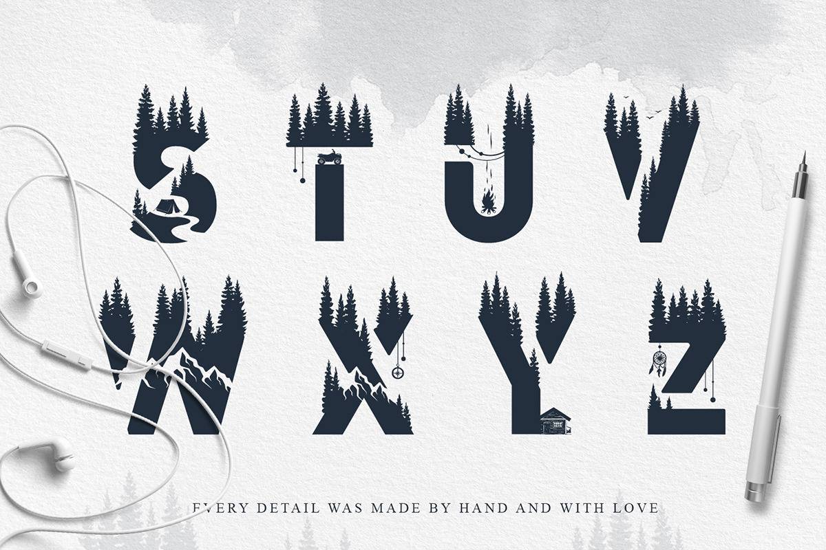 Into The Wild. Double Exposure Font, a Font by Cosmic Store (Photo 5 of 14)