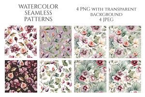 Watercolor Violet History Floral