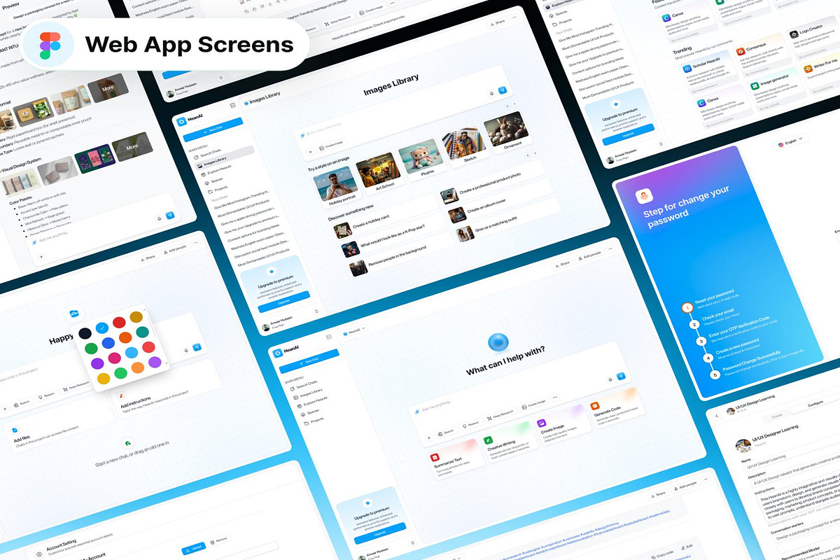AI-Chatting Dashboard UI Kit Design, an UI Kit Template by Lumina_ui_ux202 (Photo 4 of 7)