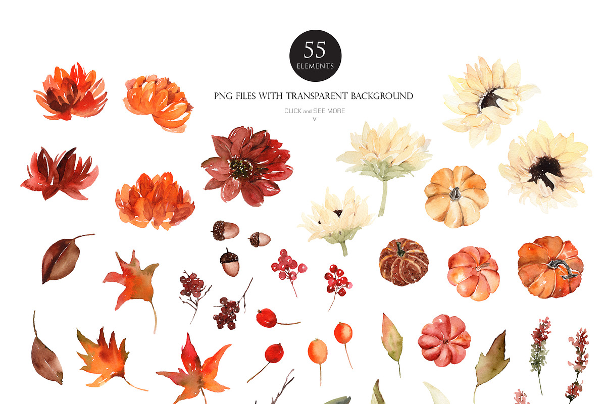 Watercolor flower - Thanksgiving Day, an Illustration by Beigetime (Photo 8 of 14)