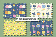 Garden pop clipart & paper set, a Seasonal Illustration by Poppymoondesign (Thumbnail 3 of 5)