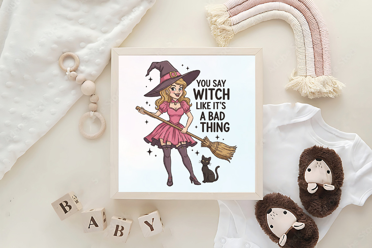 Pinup Witch Sublimation PNG, an Illustration by CraftArtStudio (Photo 4 of 4)