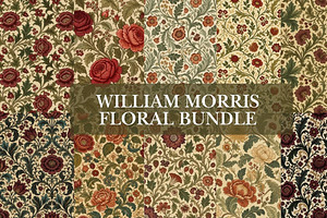 William Morris Inspired Pattern Bund, a Pattern Graphic by elfy creative