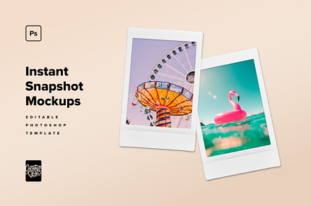 Instant Photo Snapshot Mockups, a Mask Mockup by Creative Veila