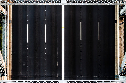 Aerial Empty Road on Bridge