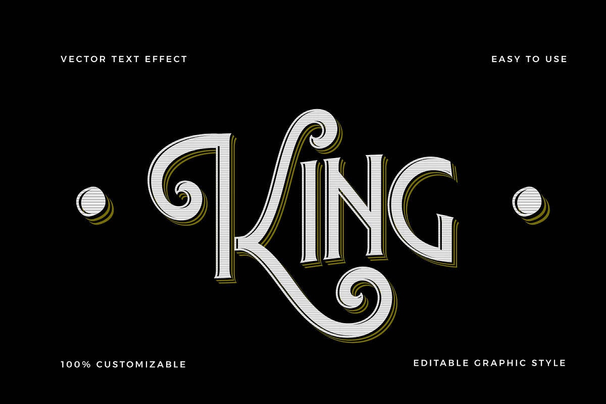 Striped Retro 3D Text Effect