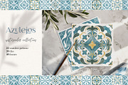 Azulejos watercolor tiles & Patterns, a Pattern Graphic by Jenny Quince (Thumbnail 1 of 12)