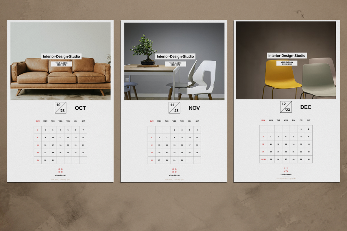 Interior Design Desk Calendar 2023