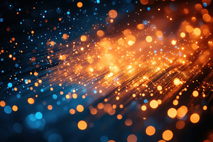 Vibrant light particles create a dyn, a Photo by Tanuart