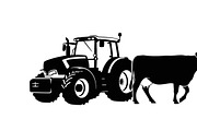 Rustic farm tractor and cow design, an Illustration by Amazin_art (Thumbnail 26 of 30)