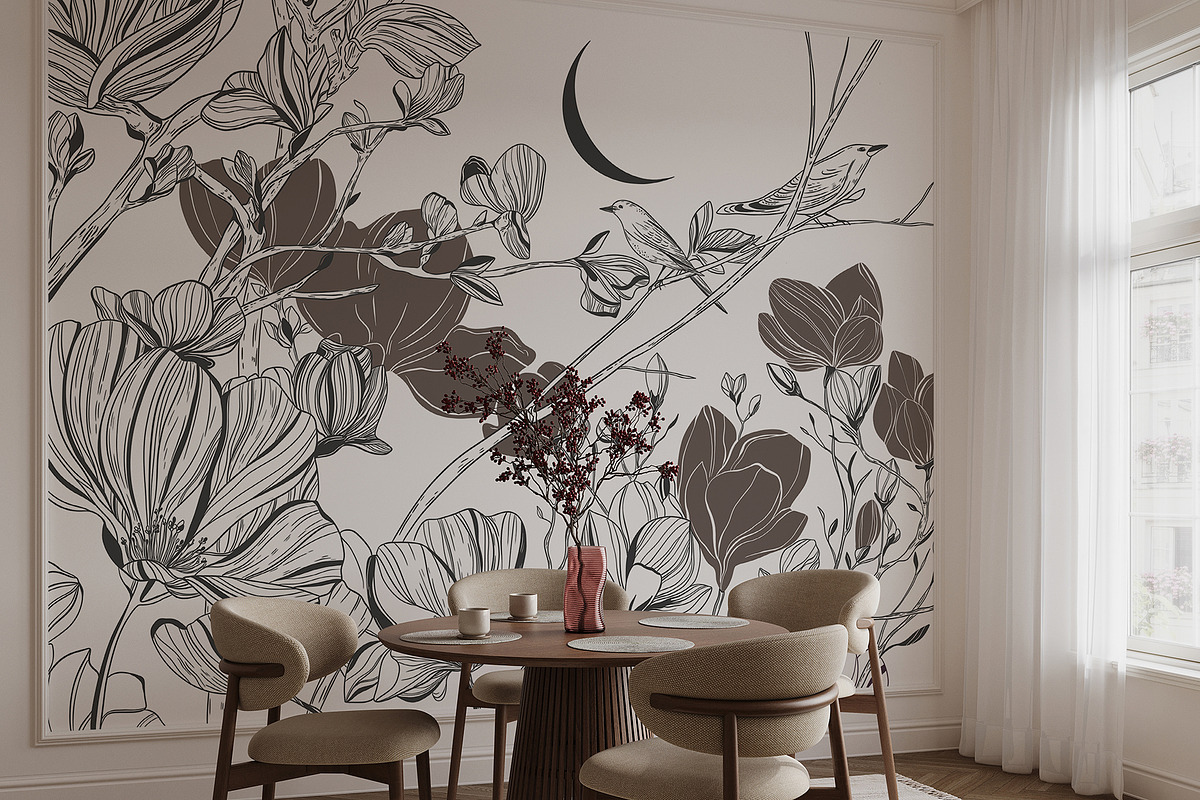 Hand Drawn Wallpaper Cherry Blossom, a Wallpaper Graphic by Nature.Of.Kate (Photo 5 of 11)