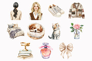 Watercolor Soft Girl Clipart, an Illustration by Design Market (Thumbnail 2 of 4)