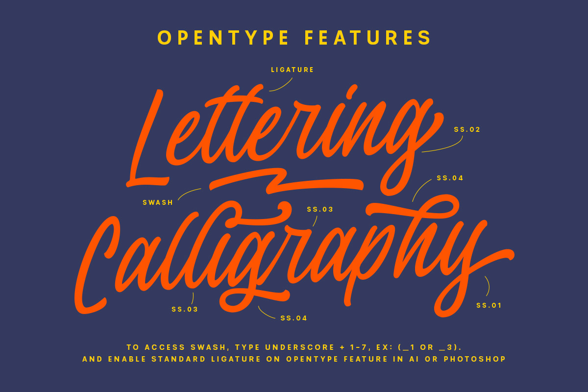 The Mordeus - Script Font + Extras, a Script Font by Letterhend Studio (Photo 2 of 9)
