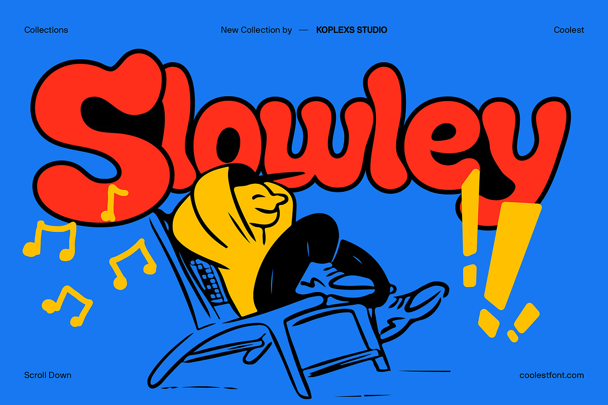 Slowley Font | Retro Bubble Font, a Handwritten Font by Koplexs Studio (Photo 1 of 13)