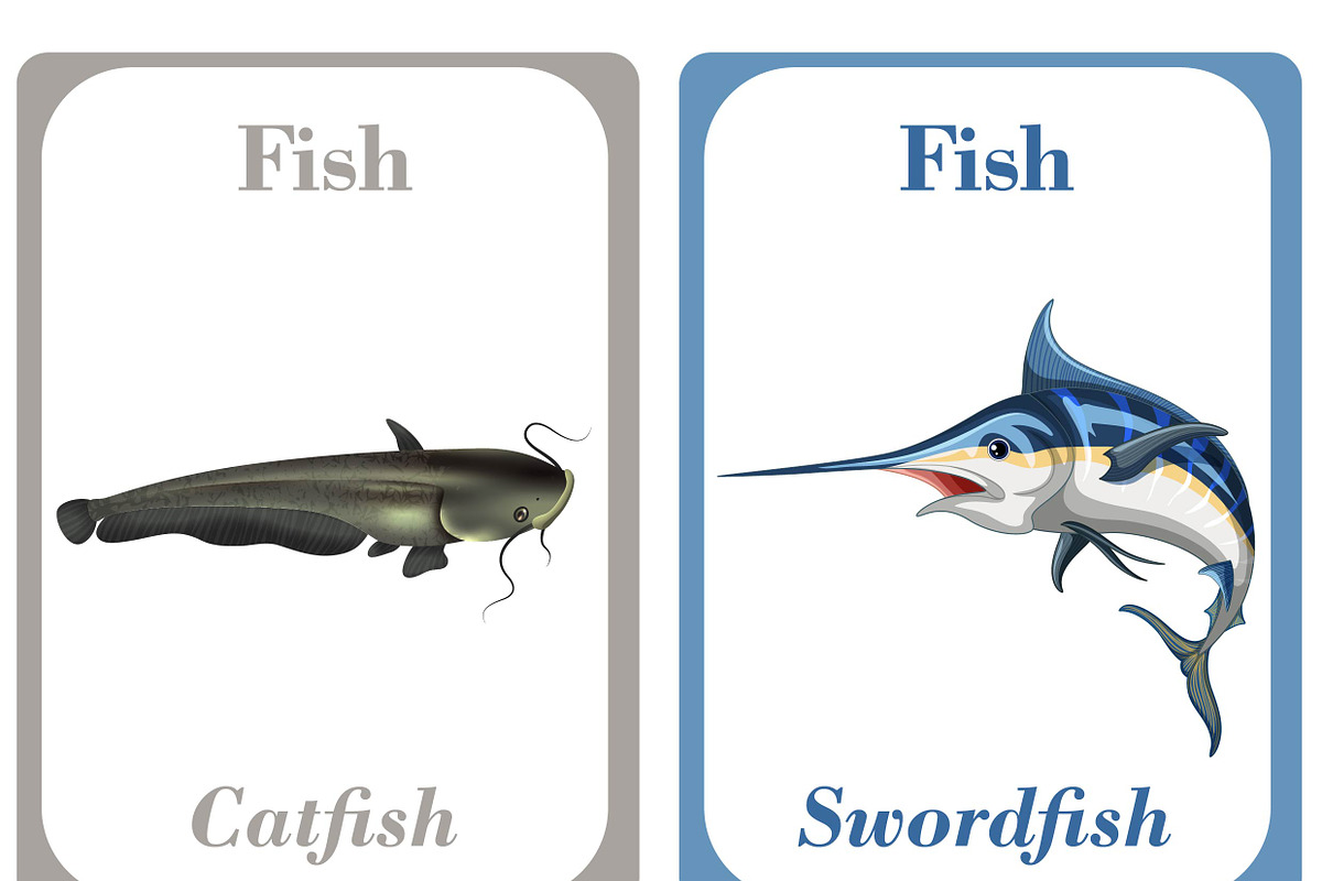 Printable Fish Learning Cards, a Card Template by DigitalsDesigns (Photo 3 of 5)