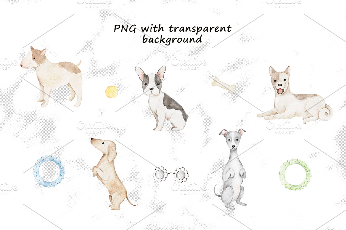 Paws and Puppies watercolor clipart, an Animal Illustration by Eves_Aquadreams (Photo 3 of 8)