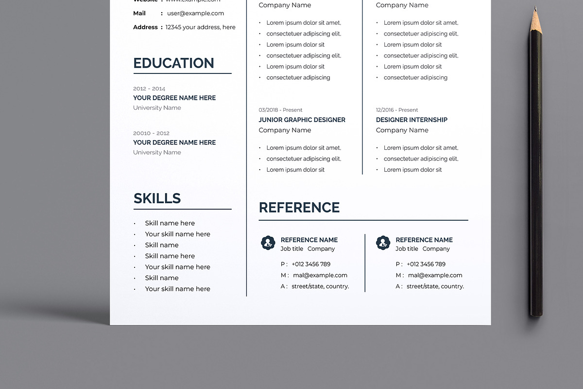 Black & White Resume Template, a Resume Template by MightyDesign (Photo 5 of 8)