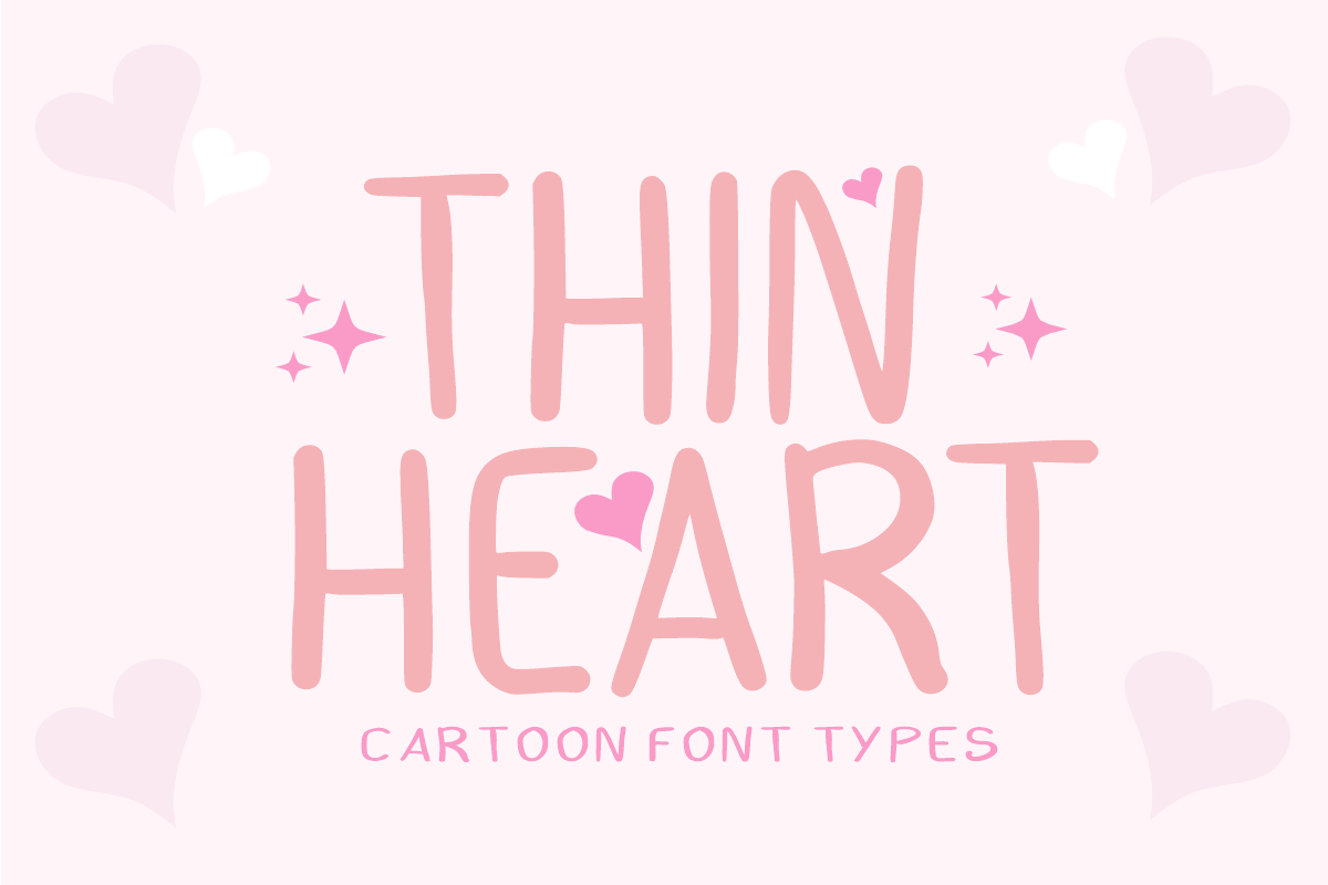 Thin Heart - Cute Handwritten Font, a Handwritten Font by KiddoGlyphs Studio (Photo 1 of 4)