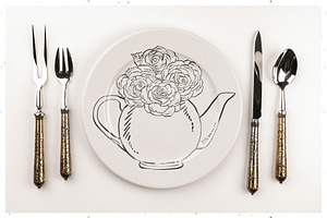 Tea Cups, Teapots And Roses