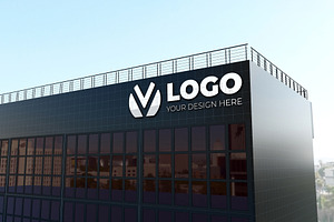 3d Logo Mockup In Building