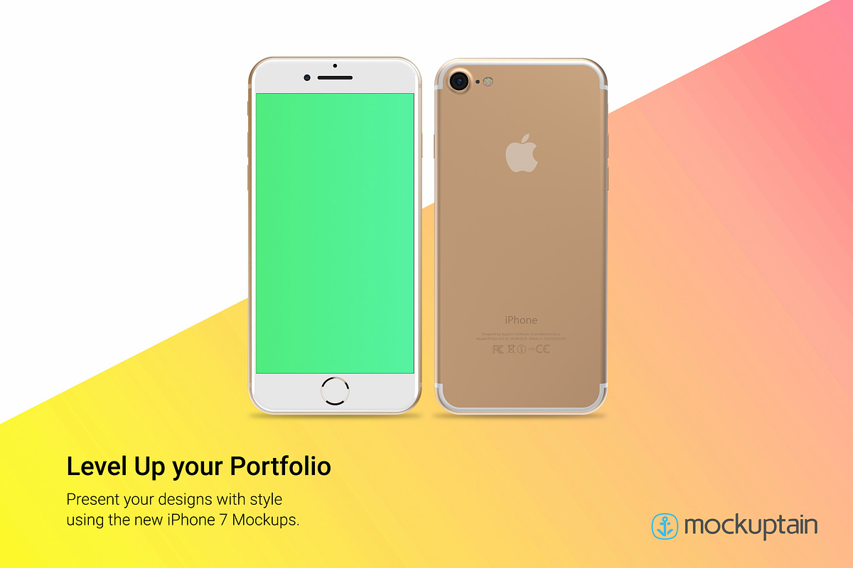 Iphone 7 Mockup White Gold Straight, an iPhone Mockup by mockuptain (Photo 4 of 6)