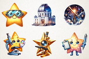 Science-Star-Clipart, an Illustration by RobertsArt (Thumbnail 2 of 7)
