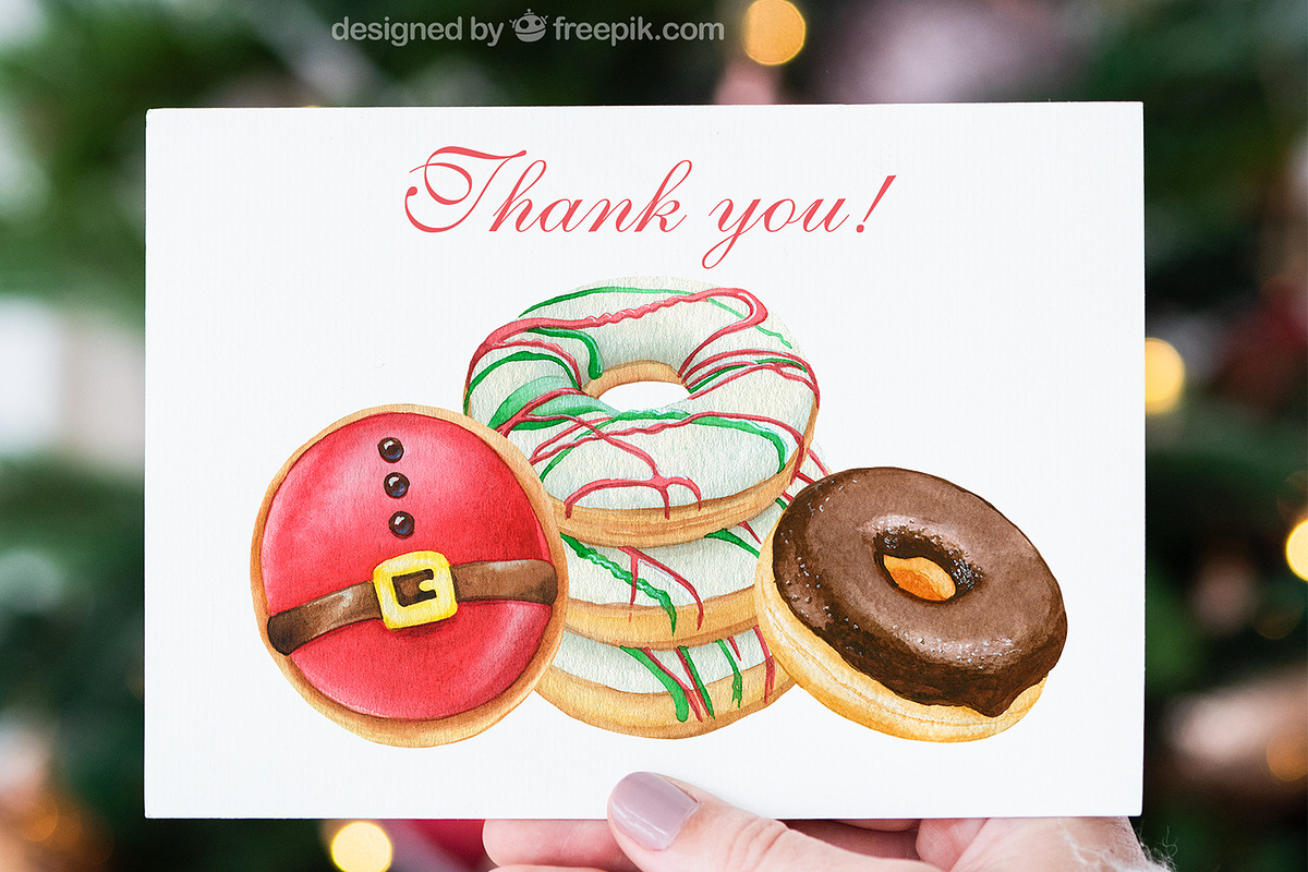 Watercolor Christmas donuts clipart, a Food Illustration by ArtfulStudio (Photo 6 of 7)