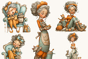 Whimsical Funny Lady Clipart, a Person Illustration by Design Scotch (Thumbnail 6 of 8)