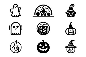 Whimsical Spooky Halloween Icons, an Icon by Vectorium Studio