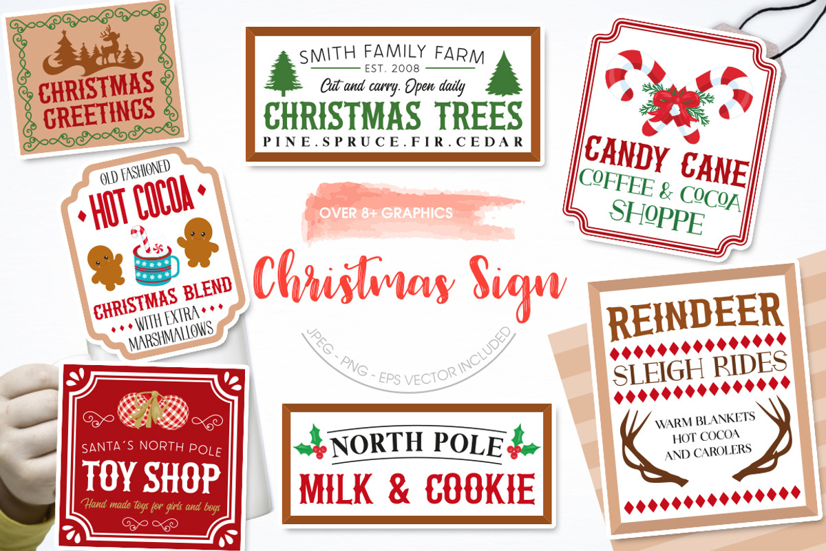 Christmas Sign, an Illustration by PrettyBundles (Photo 1 of 4)