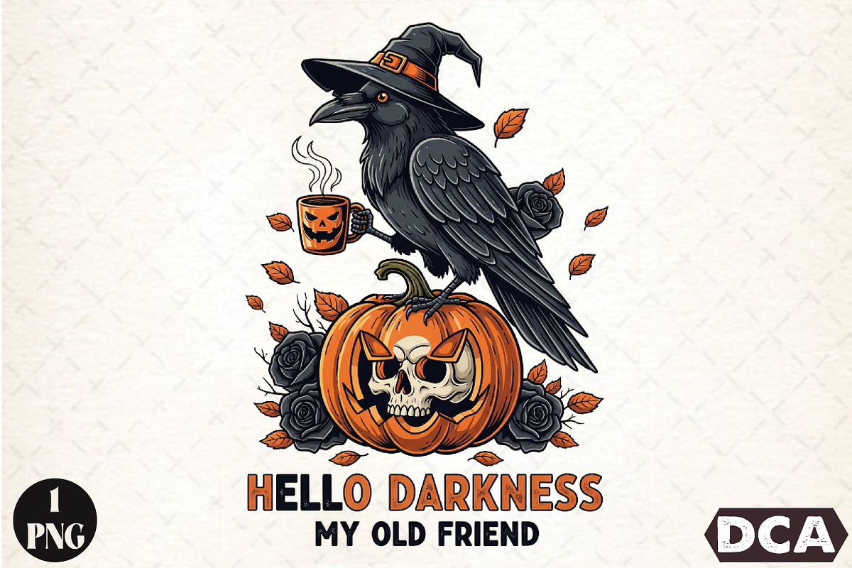 Raven Crow Coffee Halloween, an Illustration by DreamCafeArt (Photo 1 of 7)