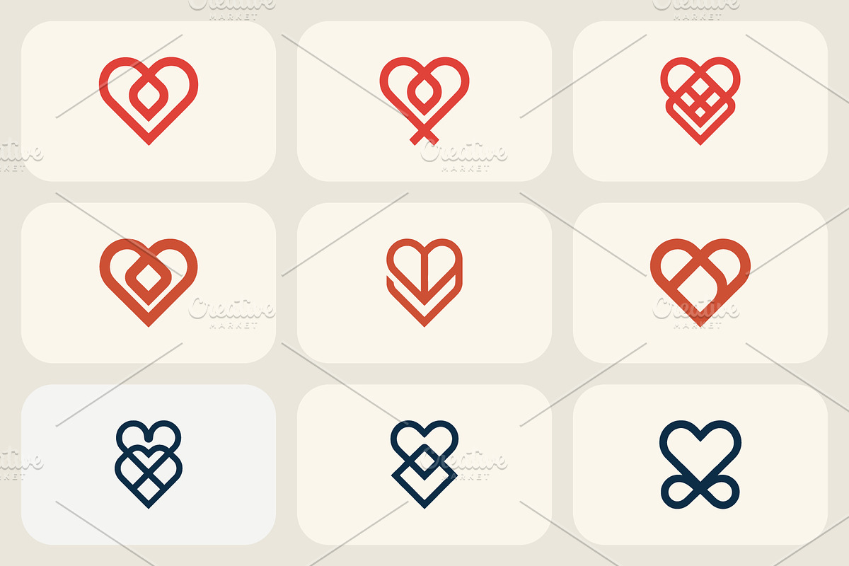 Modern Minimal Heart Logo Collection, an Outline Icon by Vectorium Studio (Photo 2 of 2)